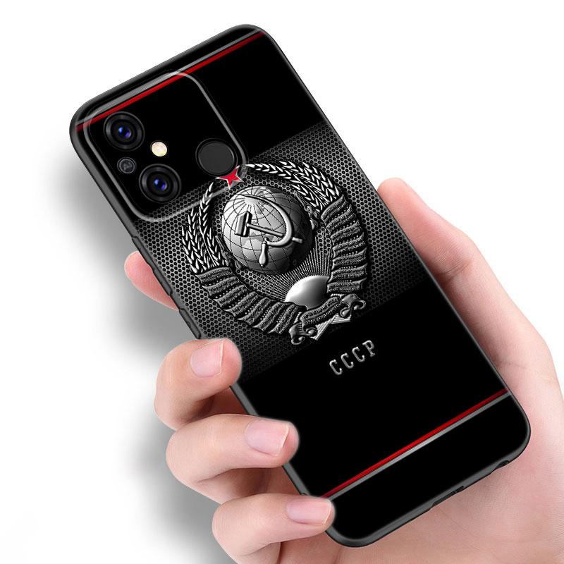 Черный чехол для телефона с изображением флага СССР для Xiaomi Redmi 11 Prime 11A 12C 13C A1 A2 + 12 4G 10 5G 8A 9A 10A 9C 10C 9i 12R Note 9T