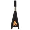 Outdoor Fireplace with Poker 38 X 38 X 122 Cm Steel