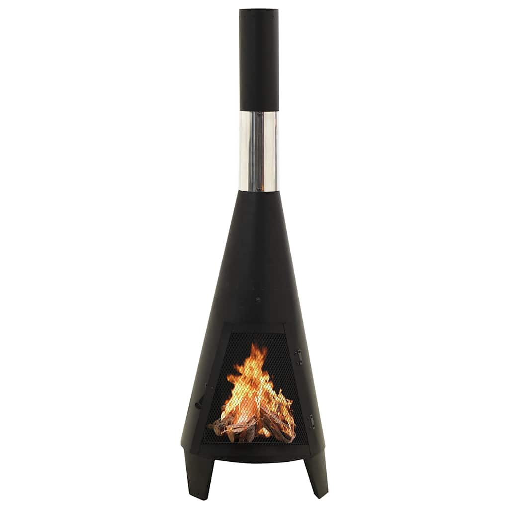 Outdoor Fireplace with Poker 38 x 38 x 122 cm Steel