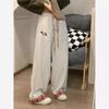 Детские ретро американские широкие клетчатые спортивные штаны - Женские весенние прямые штаны в стиле пэчворк
