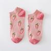 Fashion Boat Socks Shallow Mouth Cute Strawberry Ankle Socks Short Tube Socks Sweet
