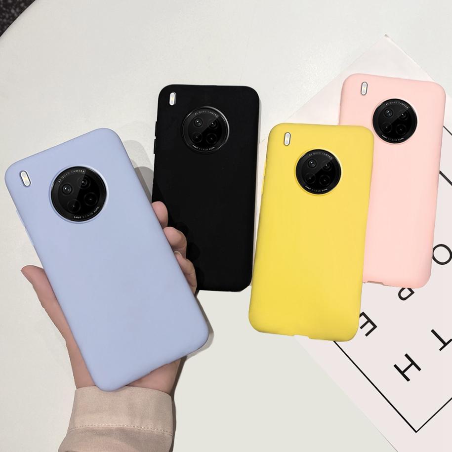 Простой силиконовый чехол яркого цвета для Huawei Y9A 2020 Чехол FRL-22 FRL-23 HuaweiY9a Чехол для мобильного телефона на Huawei Y9A Y 9A Мягкий чехол
