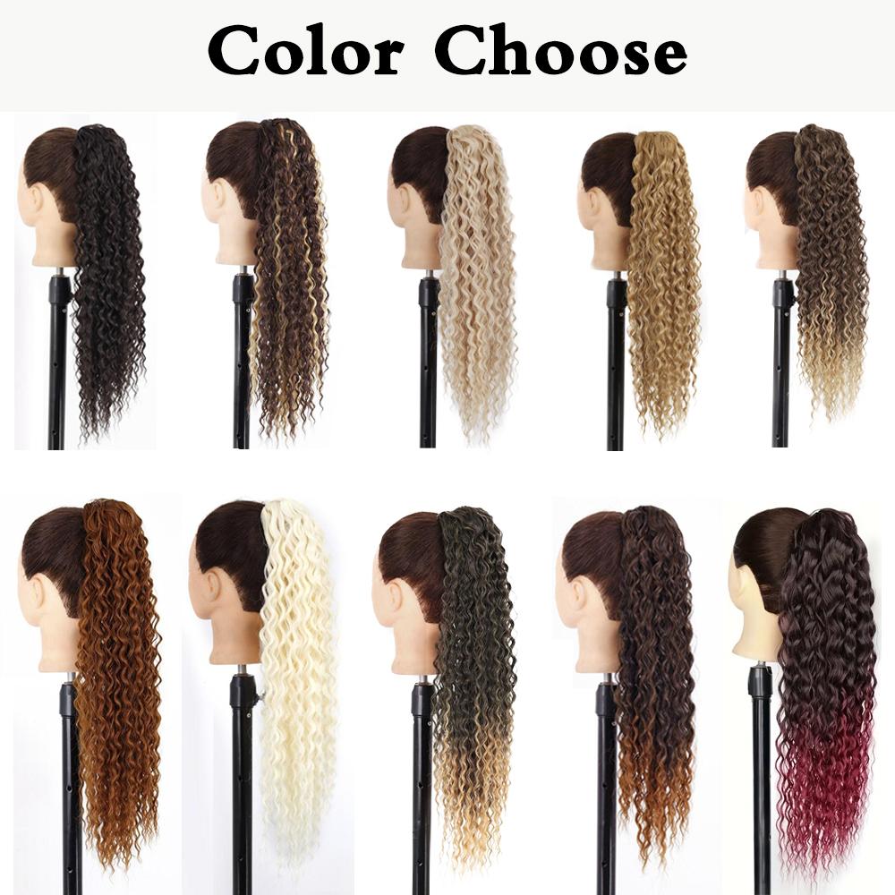 MERISIHAIR Synthetic Long Kinky Curly Ponytail Hair Extension Drawstring Ponytail Clip-In Wig Wrap Around Ponytail For Women