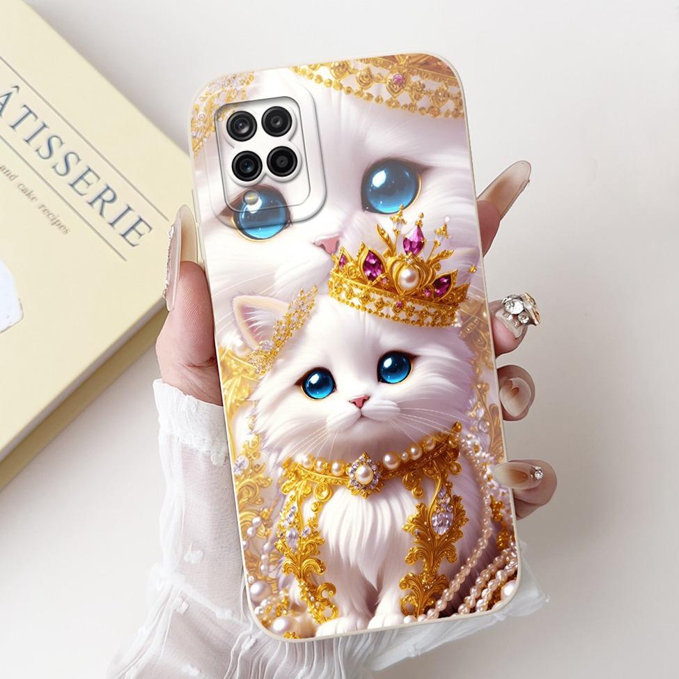 Чехол Funda для Samsung A12 Case A125F Силиконовый Милый Kawaii Роскошный Модный Цветочный Чехол для Телефона Samsung Galaxy A12 Ударопрочный