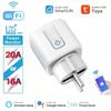 16A 20A умная розетка ЕС Wi-Fi умные розетки функция мониторинга времени голосовое управление работает с приложением Tuya Alexa Google Home