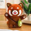 Red Panda Simulation Standing Squat Satchel Fruit Vegetable Series Soft Cartoon Animals Plush Pillow Children Xmas Gifts Anime