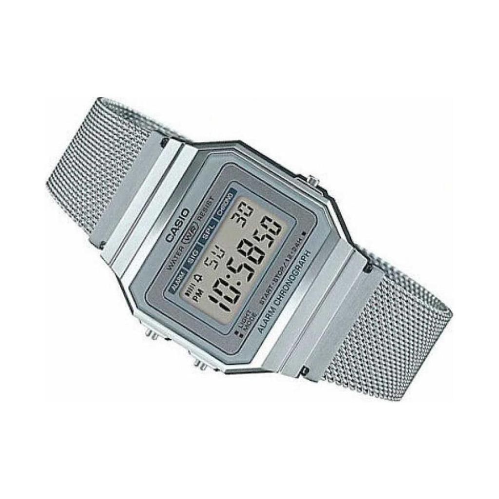 Casio Серия для молодежи Металлические Квадратные Ретро Модные Минималистичные Классические Квадратные Кварцевый Механизм Стальной Ремешок Унисекс Часы Белые A700WM-7A