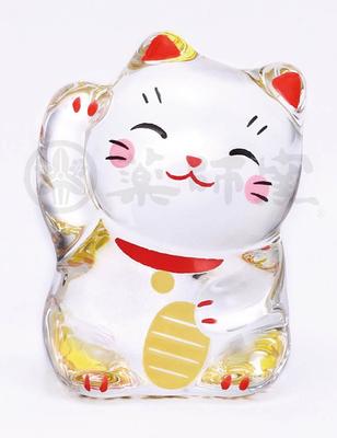Yakushi Kiln Waraku Zukushi Crystal Lucky Cat Правая рука поднята 3 шт [7861]