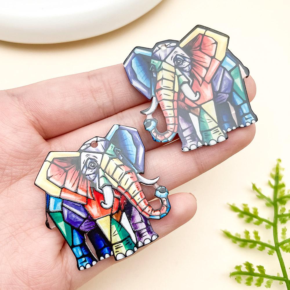 Мультяшная мозаика с животными, акриловый пазл-подвеска для изготовления украшений своими руками