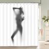 Водонепроницаемая женская шторка для душа Shadow Сексуальный портрет девушки Высококачественные шторы для ванной для украшения дома с крючками