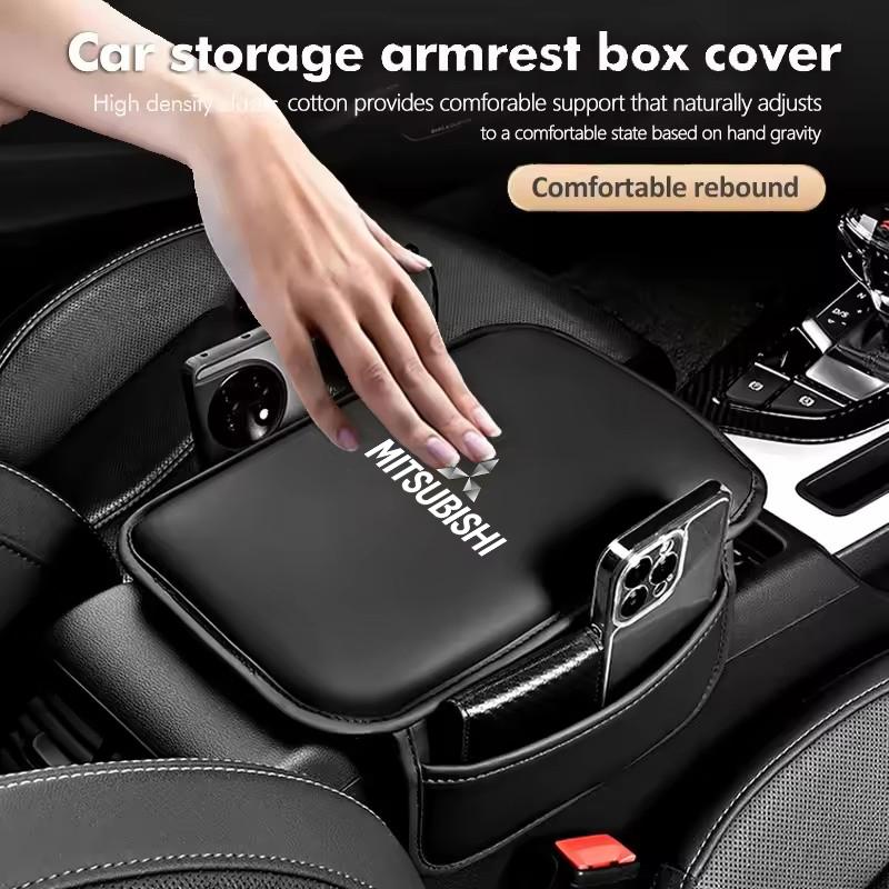 Car Armrest Mat Center Console Leather Protection Cushion For Mitsubishi Pajero I200 Space Galant Attrage Xpander Mirage Montero HZ8