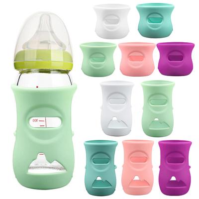 3 шт. силиконовый чехол для стеклянной детской бутылочки, противоударный держатель для детской бутылочки, чехол для молочной бутылки объемом 4 унции/8 унций