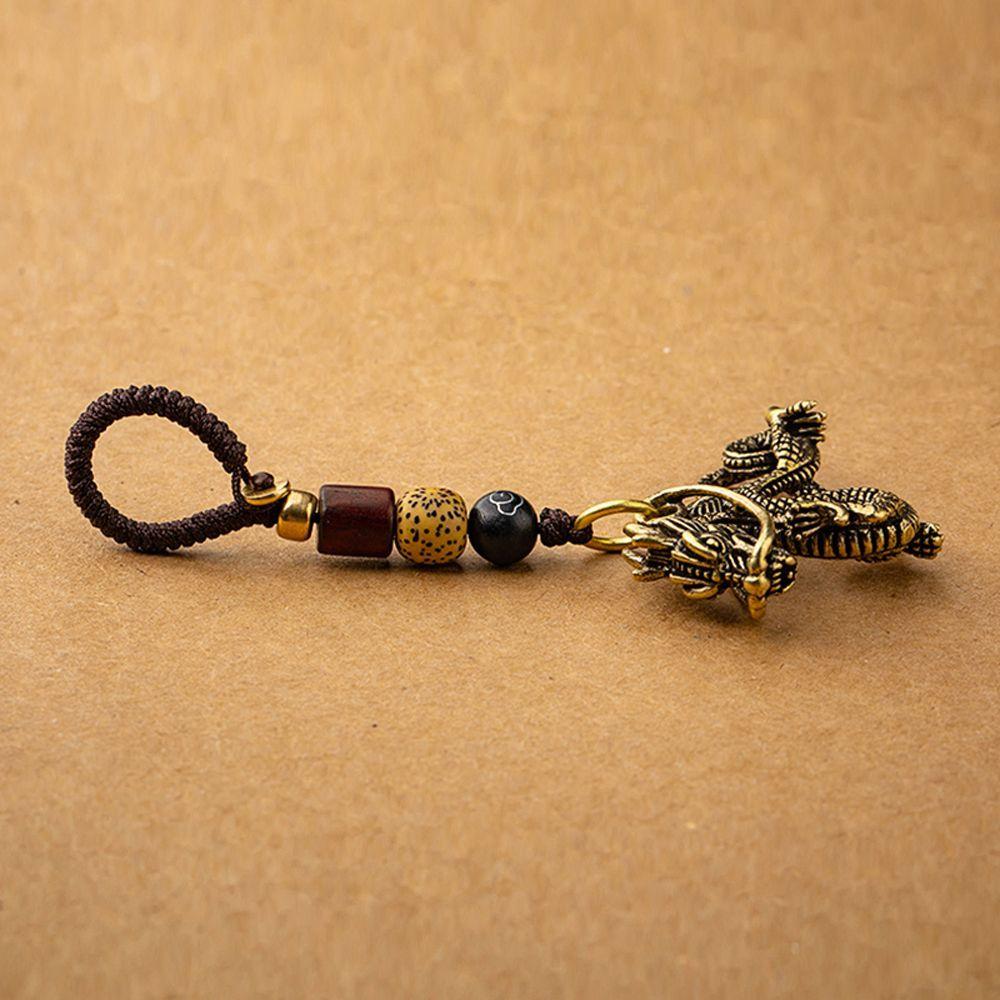 Подвесной брелок для ключей, медный брелок в виде зверя и дракона, брелок Кирин, 12 знаков зодиака, брелок для автомобиля, брелок для ключей