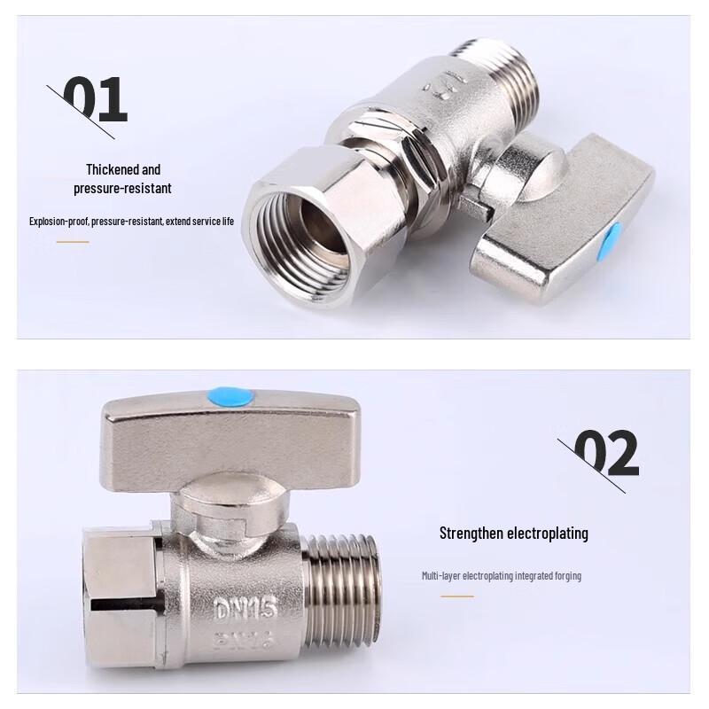 DN15 Copper Ball Valve for Hot/Cold Water (1/2" Double Female Thread)
