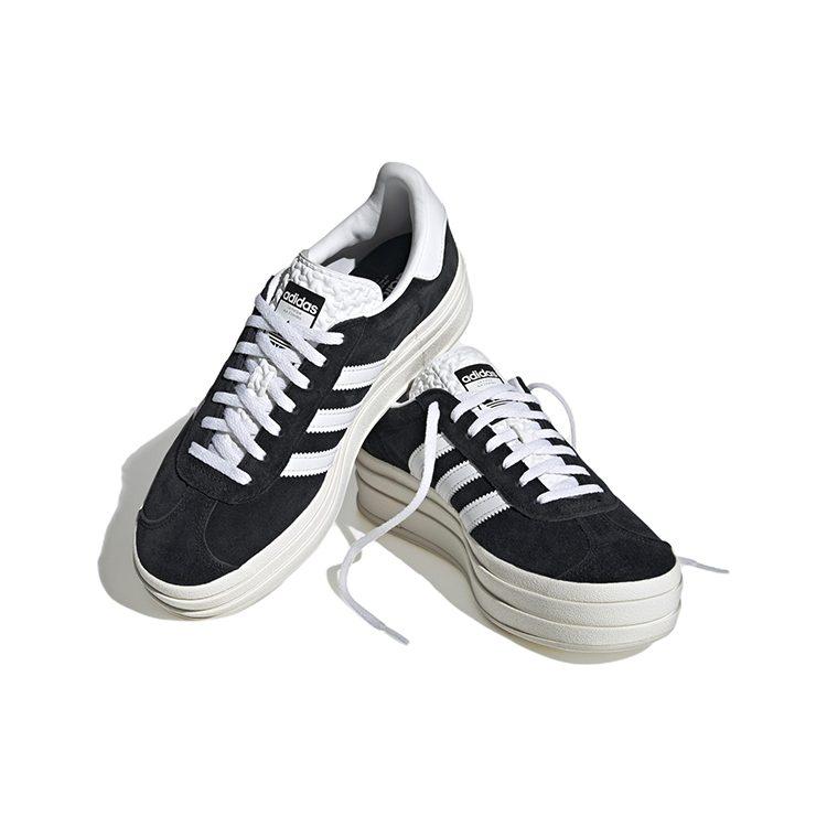 adidas Оригинальные GAZELLE BOLD Замшевые Низкие Скейтбордические Кроссовки Женские Черно-Белые HQ6912