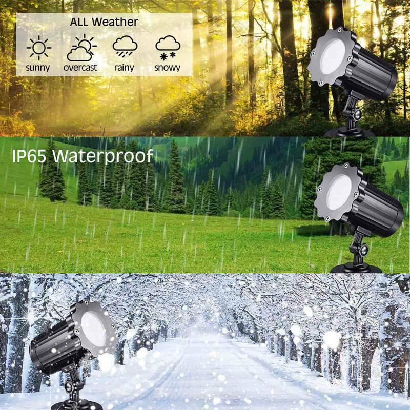 Яркие и четкие узоры снежинок со светодиодной движущейся проекционной лампой для Рождества