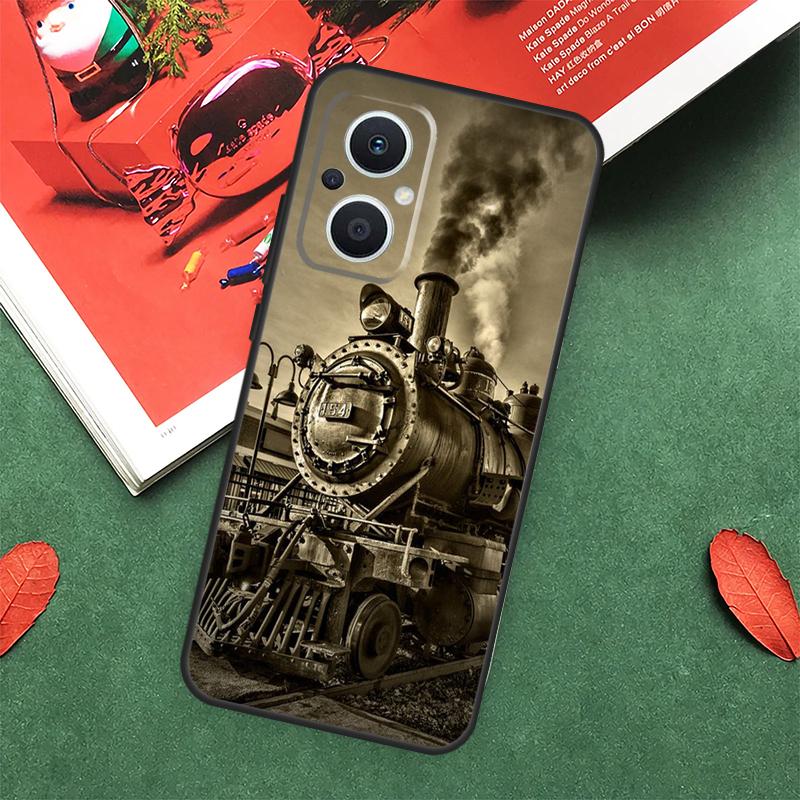 Train Steam Engine Case For OPPO Reno 14F 13F 12F 11F 12 13 14 10 Pro 7 8 Lite OPPO Find X5 X6 X8 X9 Pro Cover