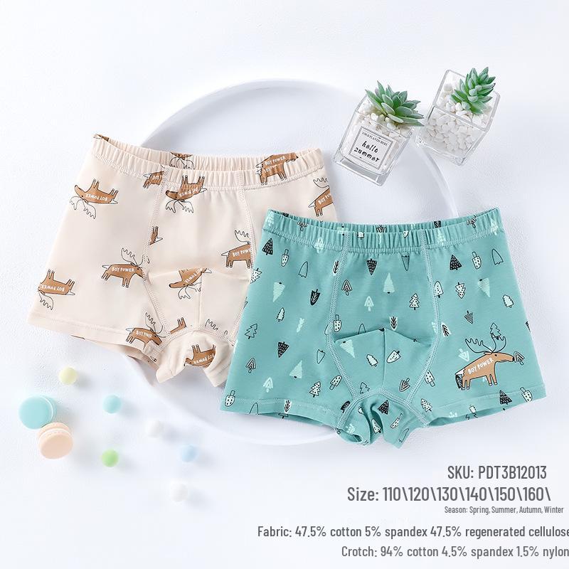 Детские дышащие боксеры-брифы из чистого хлопка и модала, влагоотводящие, упаковка 50 штук, доступны в размерах S, M, L