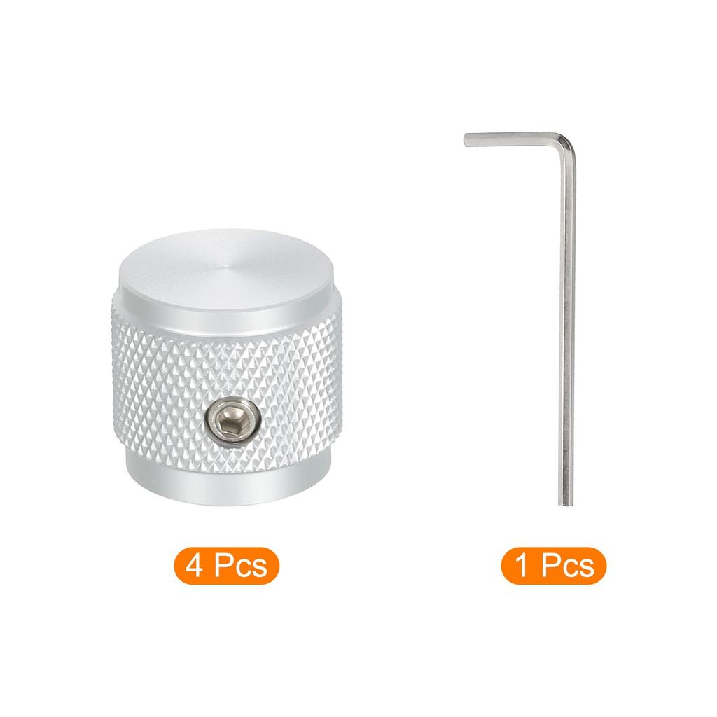 Ручка потенциометра uxcell, алюминиевая ручка управления гитарой с 1 валом, откручивающийся ключ для гитарного бас-гитарного усилителя мощности, регулировка громкости, диаметр 17 мм