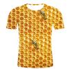 New Short Sleeve 3D Digital Printed Honeycomb Shaped Men's T-shirt