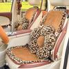 Bow Car Seat Decoration Flower Plush Seat Cushion Leopard Print Car Headrest Cushion Front