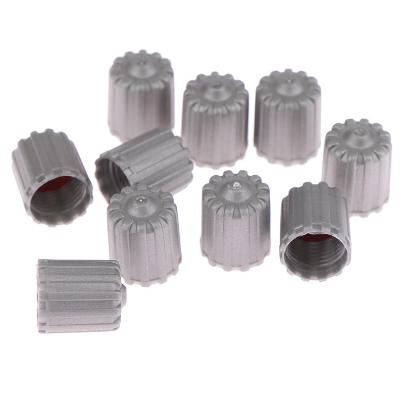 10Pcs Car Tire Valve Stem Caps Nylon Tyre Air Port Dust Covers W/ Gasket Gray Car Accessories For Auto Bike Air Valve Caps