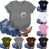 Women's Fashion Casual Printed Round Neck Pullover Short Sleeve T-Shirt Top