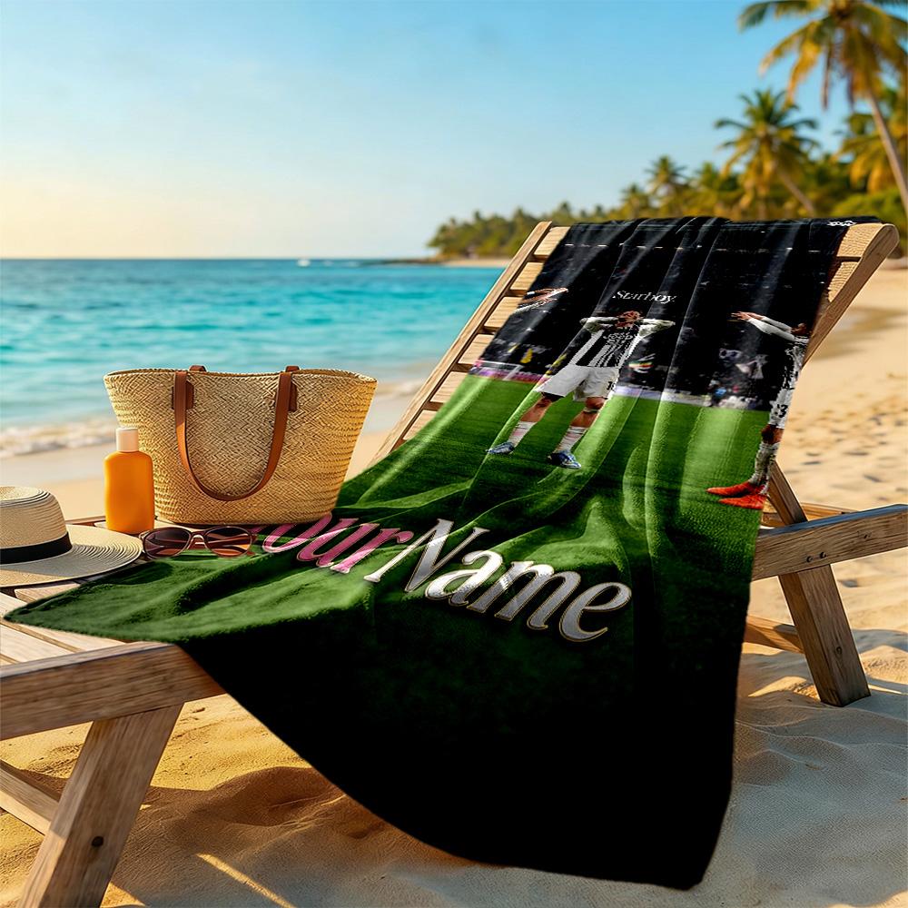 Juventus Customizable Name Beach Towel Soft Durable Quick-Dry Suitable for Swimming Gym Camping Yoga Vacation