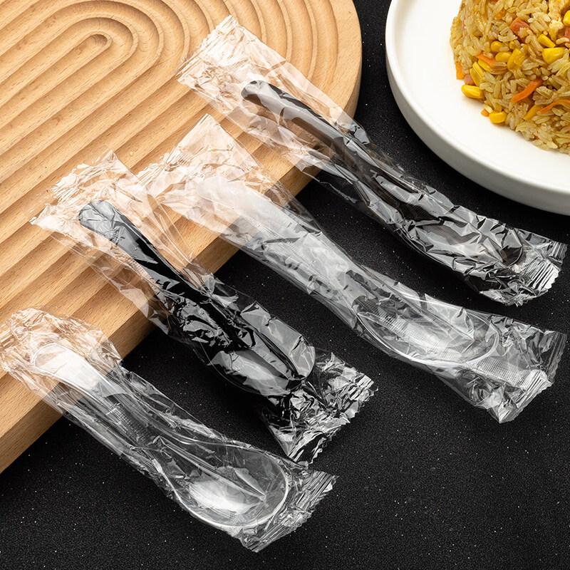 ZISIZ Crystal Clear Disposable Plastic Spoons