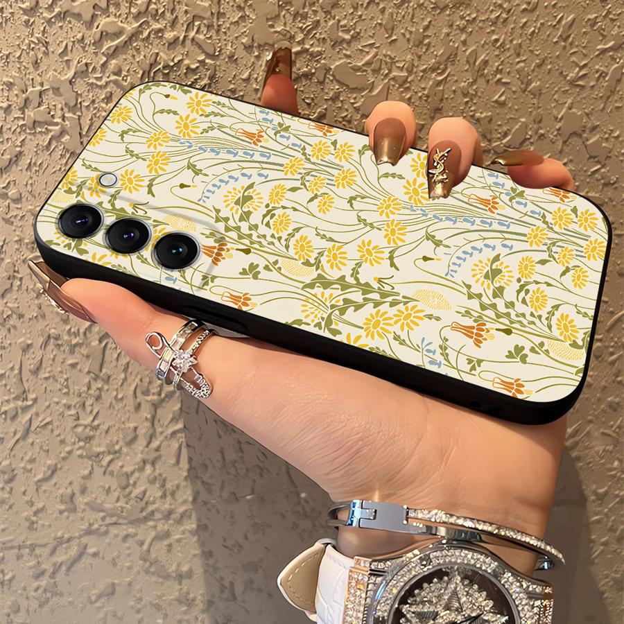 Чехол-бампер Funda для Samsung Galaxy S26 Ultra S25 Plus S20 Ultra S24 Note 20 8 9 10 S23 S10 S9 S21 FE Свежие цветы