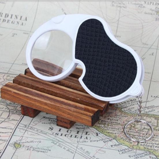 5X Foldable Magnifier LED Light Magnifying Lens Jewelry Reading Loupe Keychain