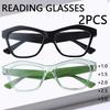 2PCS Cat-Eye Reading Glasses Blue Light Blocking Full-Rim PC Frame Metal Hinge Design Unisex Power +1.0 To +3.0
