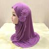 Solid Flowers Head Scarf Children Inner Caps for Hijab Islamic Clothing Wrap Muslim Kids Hijab Underscarf Bonnet 2 To 7 Years