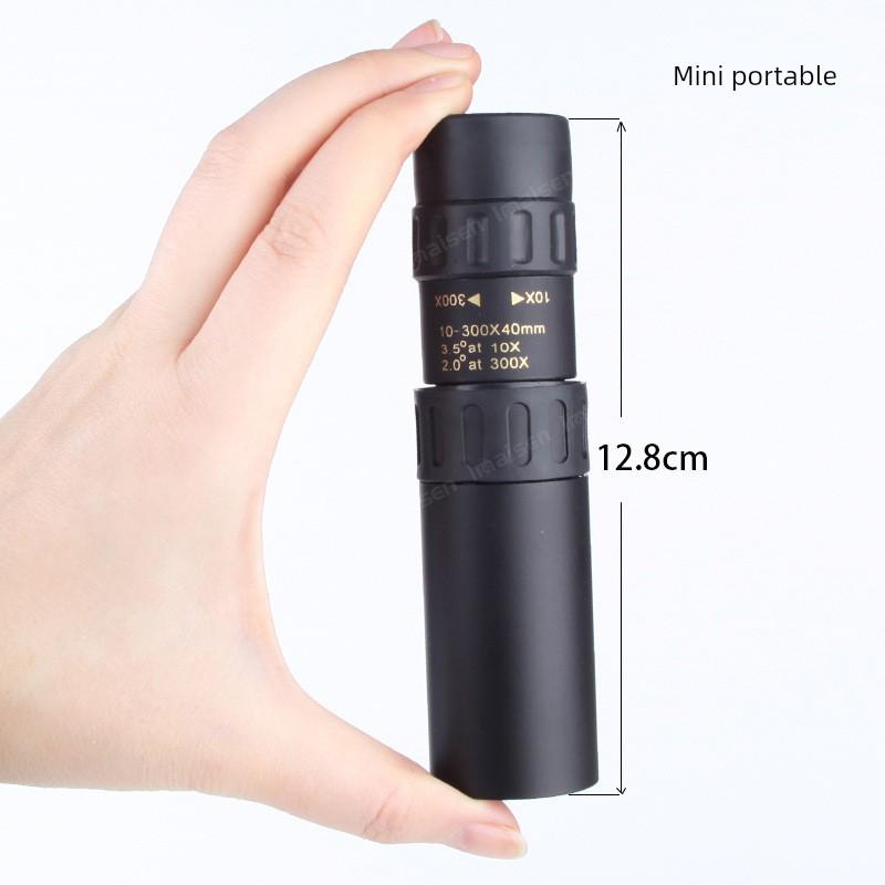 Adult Professional-Grade Bird-Watching Telescope with Variable Magnification 10-300X40, Portable High-Magnification Monocular for Travel