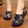Vintage Print Women Flats Shoes Embroidered Chinese Traditional Slip-on Loafers Canvas Casual Shoes Woman