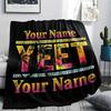 1PC Ink Motto Custom Name Patterned Flannel Blanket Suitable For All Seasons For Home Decor Warmth And Comfort Gifts Holiday Present