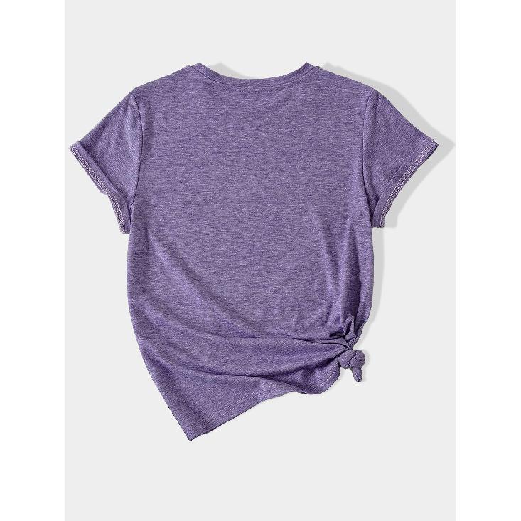 Colorful Music Symbol and Staff Pattern with Heart Print Casual Fashion Women's Sports Short Sleeve Round Neck T-Shirt T Shirt Top