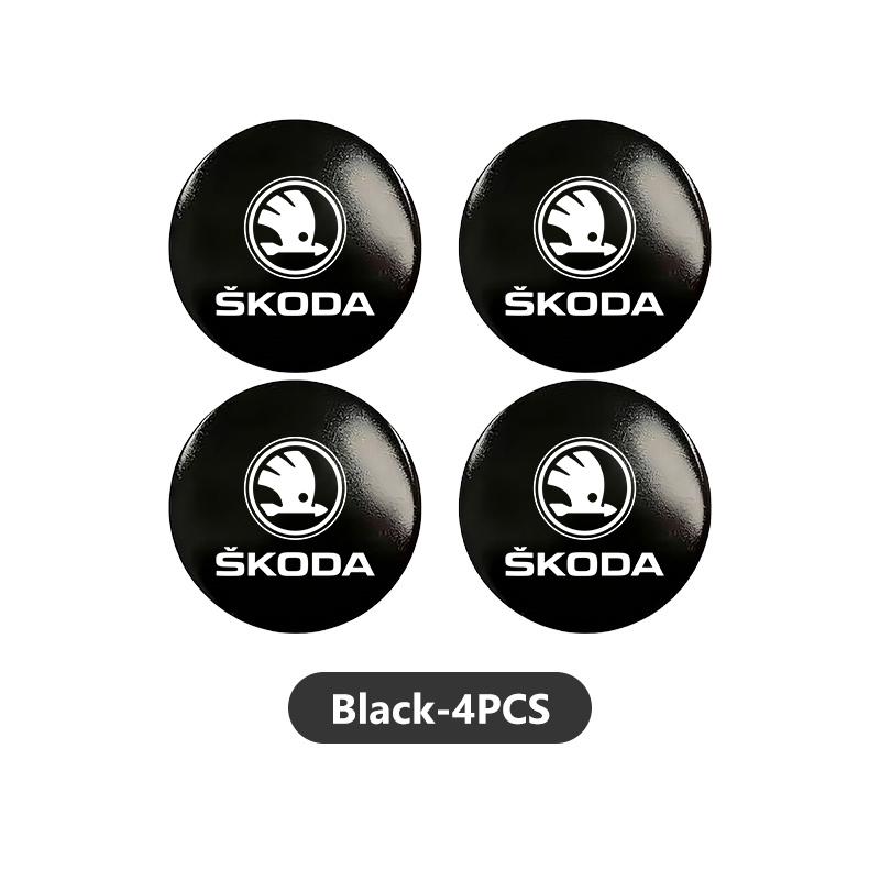 ZDVK6 4pcs 56mm Car Wheel Center Hub Cap Stickers Car Styling Accessories For Skoda Fabia 1 2 Octavia a7 RS Superb Rapid Yeti Karoq