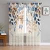 Thanksgiving Autumn Leaves Sheer Curtains for Kids Bedroom Living Room Voile Window Curtains Tulle Drapes