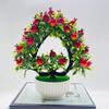 Artificial Potted Plants Realistic Love Heart Fake Fruit Tree Bonsai Green Plants Pot Decoration Home Office Table Centerpiece Faux Greenery Ornament