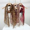 New Style Summer Lengthened Diamond Scarf Flower Printed Silk Sunscreen Scarf Irregular Shape Neck Shawl for Women