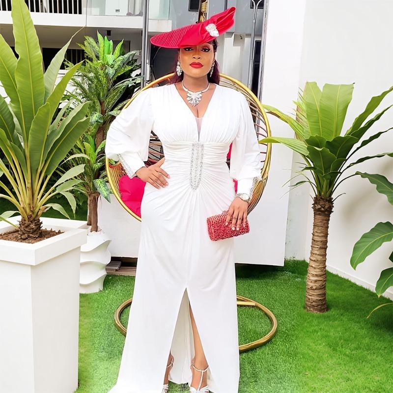 Плюс Размер Женская Мода Элегантный Новый Макси Платье