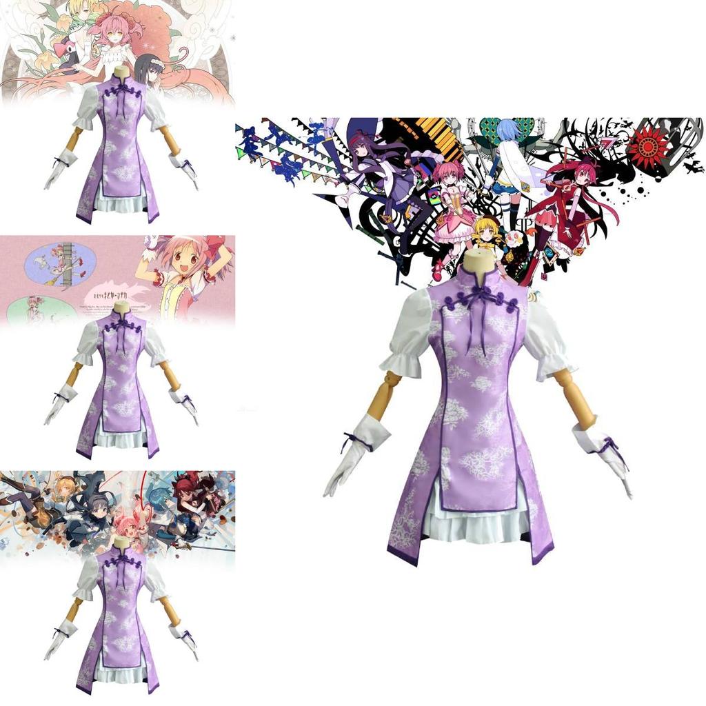 Косплей-костюм Акеми Хомуры из Puella Magi Madoka Magica в традиционном китайском стиле для аниме-конвенций