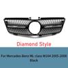 Для Mercedes Benz ML W164 2005-2008 Передняя решетка ABS Алмазная сетка Решетка в гоночном стиле Накладка Модные тюнинг-аксессуары