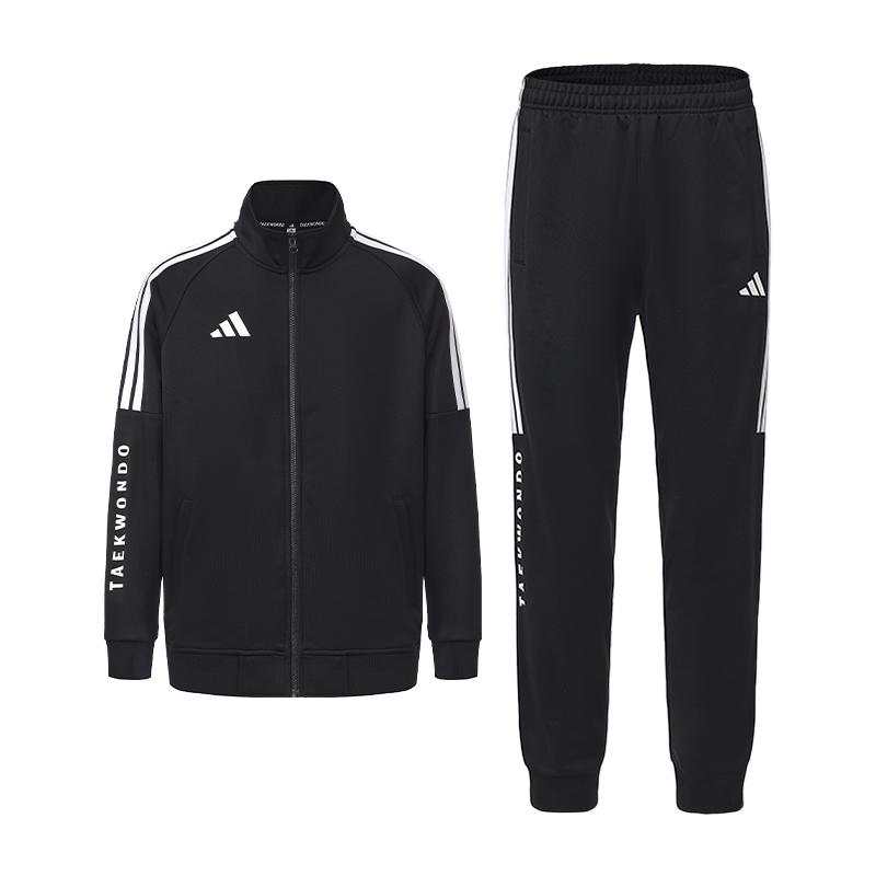 adidas Унисекс БОКСОВЫЙ спортивный костюм с 3 полосками, куртка и брюки, черный/белый TR30JR1BX+TR30P1R1BX