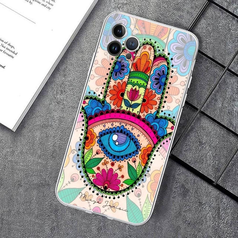 Hamsa Hand Of Fatima Phone Case For iPhone 15 14 11 12 13 Mini Pro XS Max Cover 6 7 8 Plus X XR SE 2020 Funda Shell