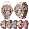 Quartz Wristwatches Tower Vogue Bright Faux Leather Strap Round Cute Display Digital