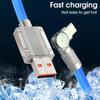 Metal 180W Data Cable Elbow Fast Charging Machine Customer Rotating Charging Cable