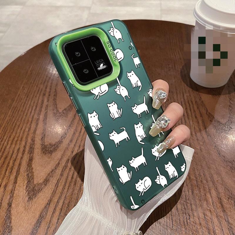 Cat Patterned Anti-drop Phone Case For Samsung S24 S23 A55 A35 Xiaomi Redmi 13C Poco C65 iPhone 15 Huawei Honor 90 Shockproof Protective Bumper Cover