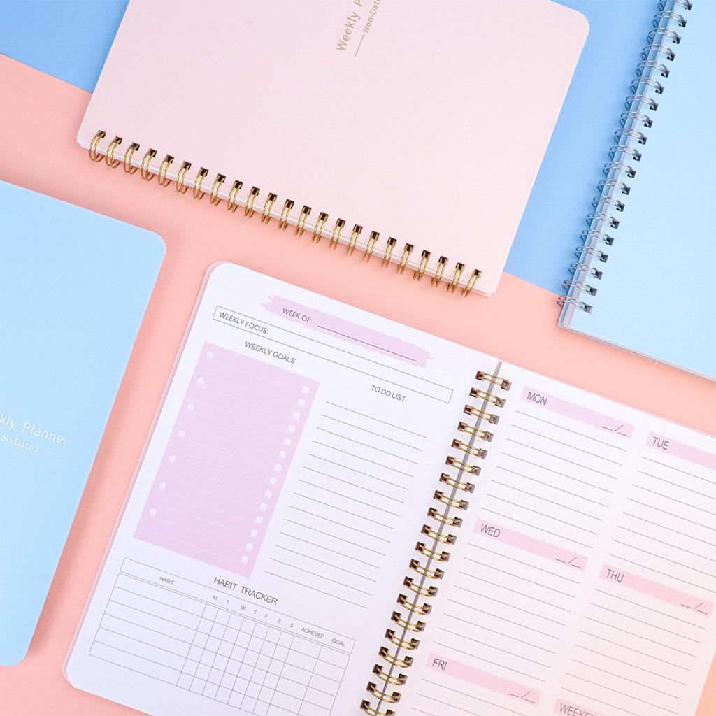 Спиральный блокнот на 52 недели, ежедневная еженедельная повестка дня, расписание занятий, канцелярские принадлежности, офисные школьные принадлежности